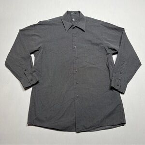 Calvin Klein Dress Shirt Men’s Classic Fit Dark Gray 100% Cotton Size L